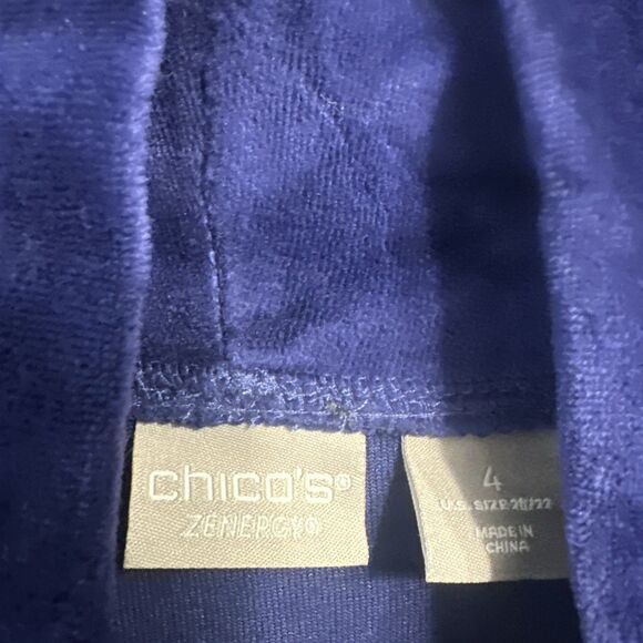 NWT Chicos Zenergy Velour Funnel Neck Tunic Sweatshirt Size 4 (20/22) Purple - Picture 2 of 8